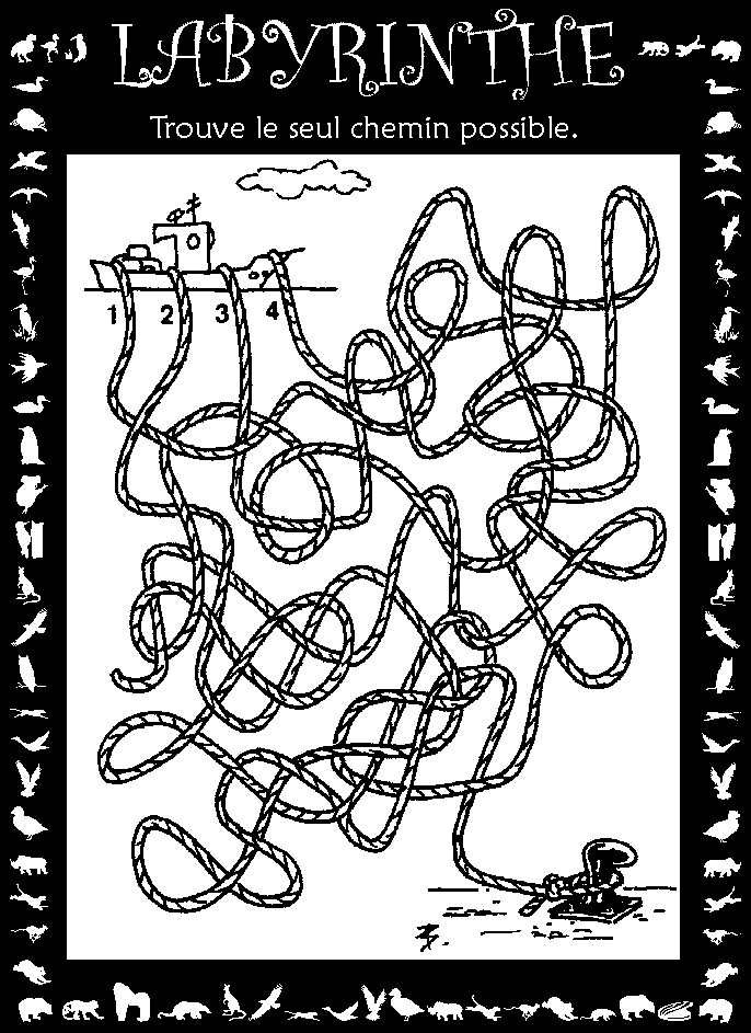 Labyrinthe : bateau amarré